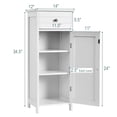 thumbnail image 4 of Costway Bathroom Floor Cabinet Wooden Storage Organizer Free-Standing w/ Drawer & Shelf, 4 of 10