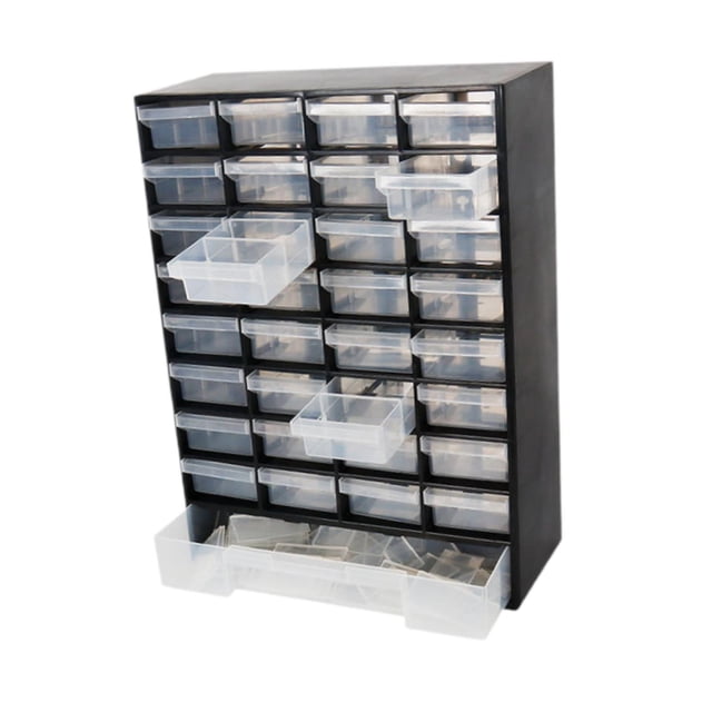Siruishop Drawer Storage Cabinet Organizer Container with 33 Compartment Bathroom Tool Box Black