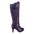 thumbnail image 3 of Bottes à Talons Hauts à Fermeture Éclair à Bout Rond Décontractées pour Femmes Dames Mode (Violet, 7), 3 of 5