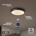 thumbnail image 4 of Artika Celestia Modern Flush Mount Ceiling Light Fixture, Matte Black, 4 of 4