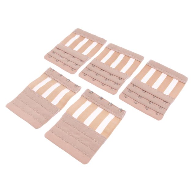 Milaget 5PCS Womens Bra Extension 4 Hook Bra Band Extenders Bra Straps Replacement Skin Skin Color