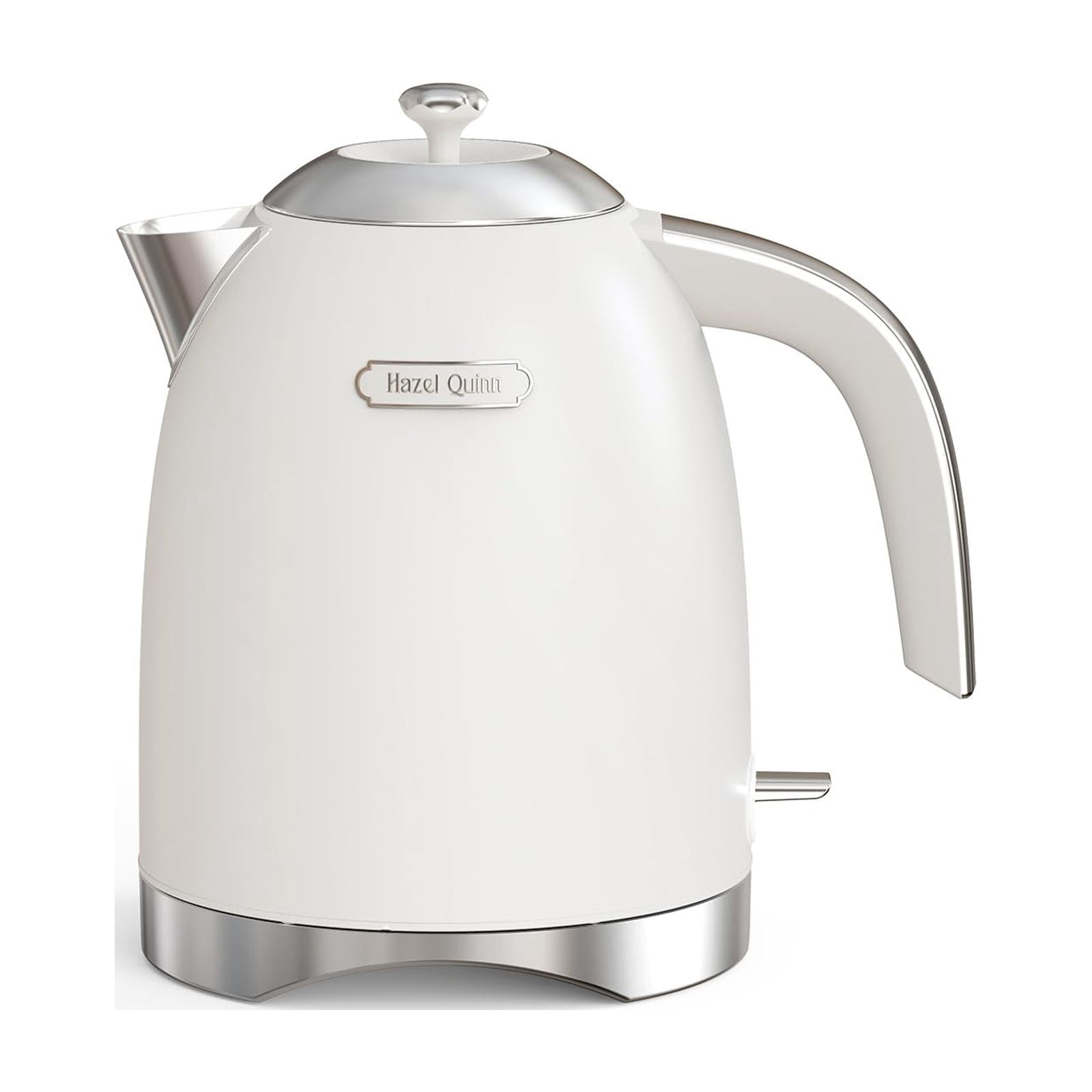 Hazel Quinn Electric Kettle - 1.7 Liters (57oz) Stainless Steel Water Kettle, BPA-Free Interior, 1200W Fast Boiling, Cordless, Rotational Base, Autom