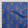 thumbnail image 3 of oneOone Silk Tabby Fabric Leaves|Bird & Floral Block Printed Craft Fabric BTY 42 Inch Wide, 3 of 4
