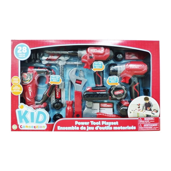 Kid Connection Power Tool Play Set, 28 Pieces, Light and Sound