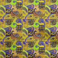 thumbnail image 1 of oneOone Tissu Georgette Viscose Jaune Patchwork Paisley Matériel de Robe Tissu Imprimé Tissu au Mètre 42 Pouces de Large, 1 of 5