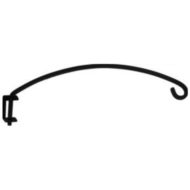 Village Wrought Iron PH-18-B Porte-Plante en Fer avec Support. Ce Porte-Plante en Fer Forgé de 18 Pouces Présente une Finition Plate Noire Enduite de Poudre pour la Durabilité et un Style Épuré. la Conception Courbée Comprend un Crochet pour Tenir Solidement les Jardinières, et le Support Permet un Montage Mural Facile. Fabriqué aux É.-U., Il Est Fourni avec des Vis de Montage Incluses.