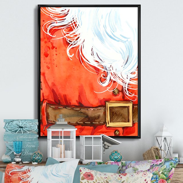 Designart Christmas Holiday Fancy Santa Claus II Traditional Floating Frame Wall Art