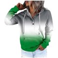 thumbnail image 1 of WEAIXIMIUNG Chandails en Molleton pour Femmes Graphique Tendance Automne et Hiver Style de Rue Changeant Progressivement Couleur Bouton Col Poche Cordon de Serrage Chandail à Capuchon Sport Décontracté (3), 1 of 5
