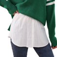 thumbnail image 1 of Unisex Adjustable Layering Fake Lower Sweep Set Skirt Half-Length Splitting A Version Hem Skirt Undershirt, 1 of 2