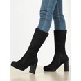 thumbnail image 4 of Unique Bargains Bottes à Talon Bloc Mi-Mollet pour Femmes, 4 of 7