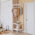 thumbnail image 1 of Jubipavy Coat Rack Freestanding Closet Organizer Hall Tree With 2 Storage Shelves Corner Storage Organizer For Entryway Bedroom, 1 of 8