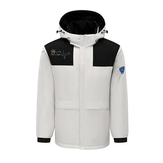 RXIRUCGD USB Intelligent Constant Temperature Heated Windproof Plus Size Coat For Men And Women Winter 4 Heated Jacket Coat( Beige, Size:L )