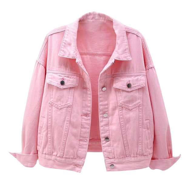 jsaierl Women Spring And Autumn Coats Warm Solid Long Sleeve Denim Jacket Outerwear
