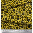 thumbnail image 3 of Soimoi Blue Rayon Crepe Fabric Artistic Floral Decor Fabric Printed Yard 46 Inch Wide, 3 of 3