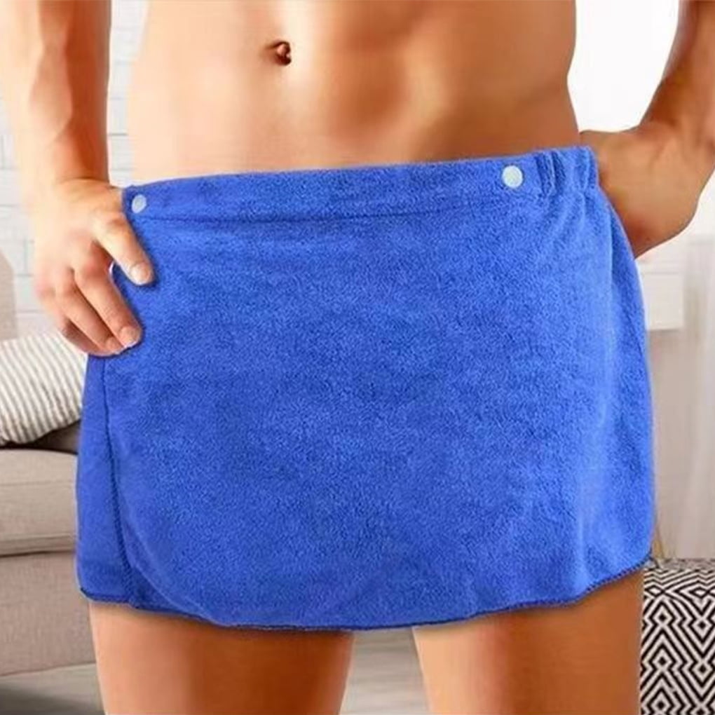 mmirethe Wearable Shower Wrap Short Pants Adjustable And Soft For Comfortable Bath Time Men Bath Towel White