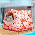 thumbnail image 3 of CBFFDC Autumn Winter Warm Pet Bed Winter Thick Soft Plush Cartoon Print Hamster Cozy Cold Resistant Heat Retention Sleeping Bed Rabbit Squirrel Small Animals, 3 of 5