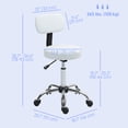 thumbnail image 3 of HOMCOM Adjustable Rolling Stool with Backrest, Faux Leather Stool Chair, 3 of 10
