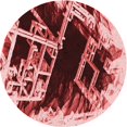 thumbnail image 1 of Ahgly Tapis Rond Lavable en Machine Intérieur Transitionnel Rouge Canneberge, 5 Pieds Rond, 1 of 7