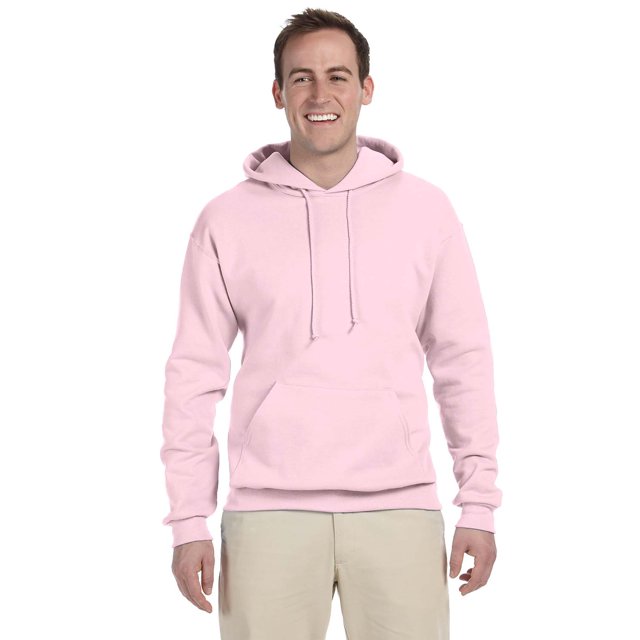 Jerzees Mens NuBlend Pull Over Hooded Sweatshirt, L, Classic Pink