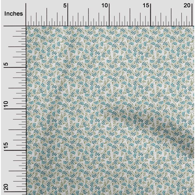 oneOone Tissu Popeline de Coton Imprimé Floral en Blocs Tissu de Couture BTY 42 Pouces de Large
