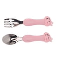 thumbnail image 3 of Adorable Cartoon Fork and Cartoon Fork Spoon Stainless Cute Toddler Table Setting Steel Toddler Feeding Training Spoons Forks Portable Animal Tableware for Kids  Tableware Set with, 3 of 8