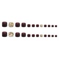 thumbnail image 3 of 24PCS Faux Ongles Pleins Strass Conception Courte Pleine Couverture Faux Ongles, 3 of 5