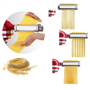 Appareil à Pâtes en Acier Inoxydable, Rouleau à Spaghetti, Appareil à Spaghetti, Rouleau à Pâtes, Mélangeur de Type Vertical, Accessoire de Remplacement pour KitchenAid, Type Mince