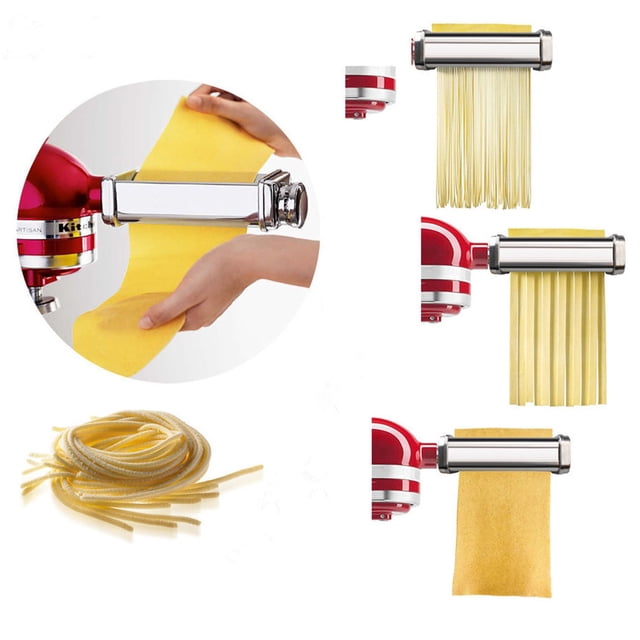 Appareil à Pâtes en Acier Inoxydable, Rouleau à Spaghetti; Rouleau à Pâtes; Accessoire de Mélange Vertical pour Spaghetti de Remplacement pour KitchenAid, Type Mince