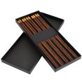 thumbnail image 2 of Lightweight Wooden Tableware, Durable 5 Pairs Chinese Style Chopsticks, For Home Customers, Friends Kitchen Accessory No Lacquer, No Wax Wenge, 2 of 8