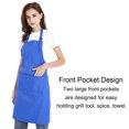 thumbnail image 3 of (Price/each)Opromo Unisex Cotton Canvas Adjustable Chef Kitchen Aprons with 2 Pockets-Blue-L, 3 of 7