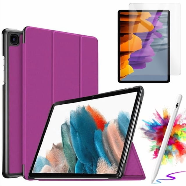 Folio Case With Screen protector & Stylus Pen for Samsung Galaxy Tab S10 Lite/ S10 FE/ S9 FE 5G 10.9 Inch/Tab S9 11 Inch Case Tempered Glass Multi-Angle Protective Cover - Purple1
