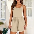 thumbnail image 2 of RKSTN Jumpsuits for Women Summer Fashion Solid Color Running Workout Rompers Exercise Gym Yoga Sprots Loose Fit Backless Jumpsuits, 2 of 5