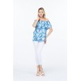 thumbnail image 5 of Women's Hawaiian Off-Shoulder Ruffle Muumuu Top in Simply Blue Leaf S, 5 of 5