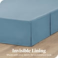thumbnail image 3 of Bare Home Jupe de Lit Double Brossage - Premium 1800 Collection - Retombée de 15 Pouces - Lit Simple, Bleu Couronne, 3 of 4