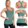 thumbnail image 4 of Women's Ribbed Workout Tank Tops with Built in Bra Racerback Athletic Top, 4 of 6