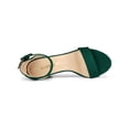 thumbnail image 4 of BLISSFUL STEP Women's Shoes Ankle Strap Block Heel Buckle Open Toe Sandals Green 9, 4 of 7