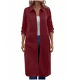 thumbnail image 1 of JGGSPWM Cardigan Long Décontracté pour Femmes 2025 Manteaux d'Hiver Veste d'Automne Col Rabattu Poche Fermeture Éclair Manteau d'Extérieur Rouge m, 1 of 6