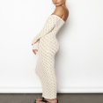 thumbnail image 2 of Elegant Boat Neck Off Shoulder Dress for Women in Solid Color, 2 of 8