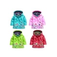 thumbnail image 1 of Imperméable à Capuchon pour Tout-Petites Filles, Joli Motif de Fleurs Imprimé, à Simple Boutonnage, Coupe-Vent d'Extérieur, 1 of 3