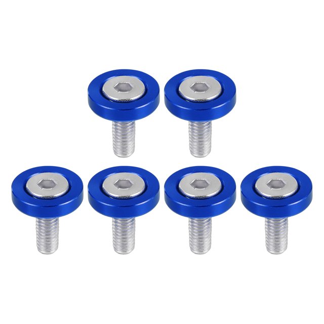 Unique Bargains 6 Pcs Finishing Countersunk Fender Bumper Washers Engine Bay Fastener Kit for Motorcycle Blue