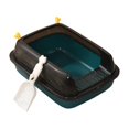 thumbnail image 2 of Cat Open Top Pet Litter Tray Cat Sand Box and Spoon Portable High Sided Kitten Green, 2 of 9