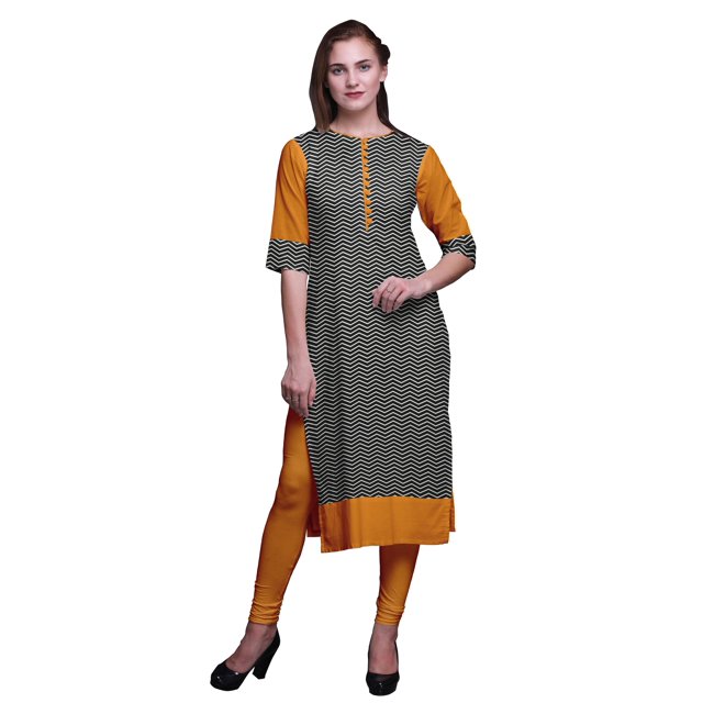 Bimba Kurta Tunique Ethnique Imprimée pour Femmes, Tenue d'Été Droite