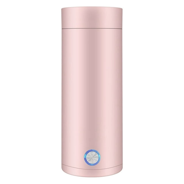 YOPTOP Generic 400ml Electric Heating Water Cup, Leakproof Portable Water Kettle, Pink,us pink,400ml