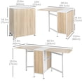 thumbnail image 3 of HOMCOM Folding Dining Table with 4-Shelves, Drop Leaf Kitchen Table, Brown, 3 of 10