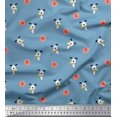 thumbnail image 1 of Soimoi Polyester Crepe Fabric Floral & Dog Cartoon Decor Fabric Printed Yard 42 Inch Wide, 1 of 3