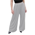 thumbnail image 1 of LSLJS Women's Spring and Solid Color Casual Stretch Waist Pocket Wide Leg Pants, 1 of 5