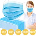 thumbnail image 1 of CHUANK 100 Pack USA Made Disposable Face Masks, 1 of 5