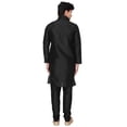 thumbnail image 3 of Maple Clothing Kurta Pajama Vêtements Indiens Robe de Mariage pour Hommes (Noir, 3TG), 3 of 5