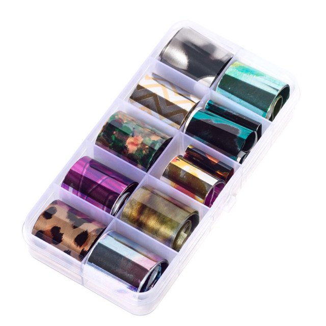 1 Box Starry Sky Nail Foil Sticker Candy Manicure Decorations Decals Color Nail Shimmer Transfer Sticker Manicure Decorations Holographic Nail Paper Decals