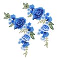 thumbnail image 3 of Applique en Tissu, 2 Pcs Patch Fleur Bleu Patch Broderie Couture Performance Finement Réglée, 3 of 14